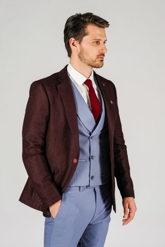 Приталенный мужской пиджак фиолетового оттенка. Арт.:2-15-2