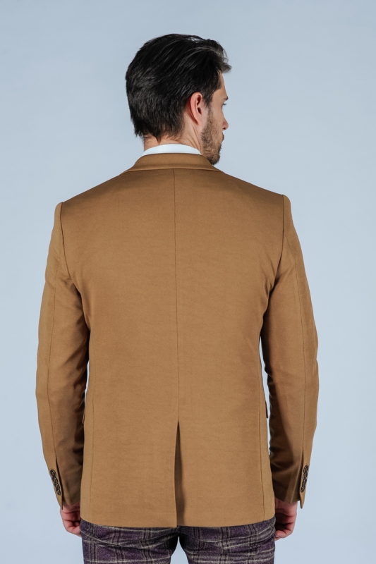Приталенный мужской пиджак горчичного цвета. Арт.:2-118-1
