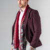 Укороченный мужской пиджак цвета бордо. Арт.:2-208-5