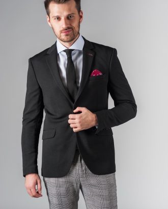 Черный мужской пиджак в стиле кэжуал. Арт.:2-216-1