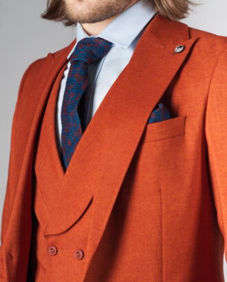 Костюм (пиджак и жилет) терракотового цвета. Арт.:4-222-4