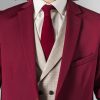Малиновый мужской приталенный пиджак. Арт.:2-233-2