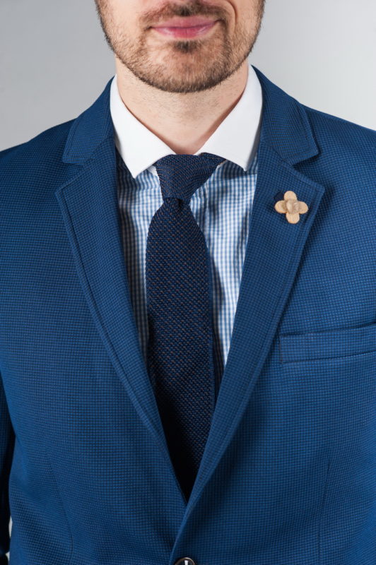 Укороченный мужской пиджак синего цвета. Арт.:2-236-2
