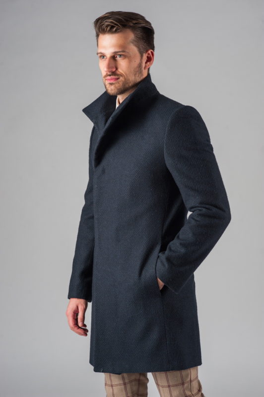 Демисезонное приталенное пальто с асимметричным бортом. Арт.:1-314-2