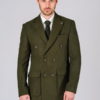 Двубортное мужское пальто зеленого цвета. Арт.:1-110-1