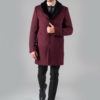 Зимнее мужское пальто бордового цвета. Арт.:1-302-10