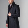 Приталенное мужское пальто темно-синего цвета. Арт.:1-215-1