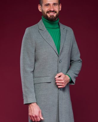 Классическое мужское пальто серого цвета. Арт.:1-445-6