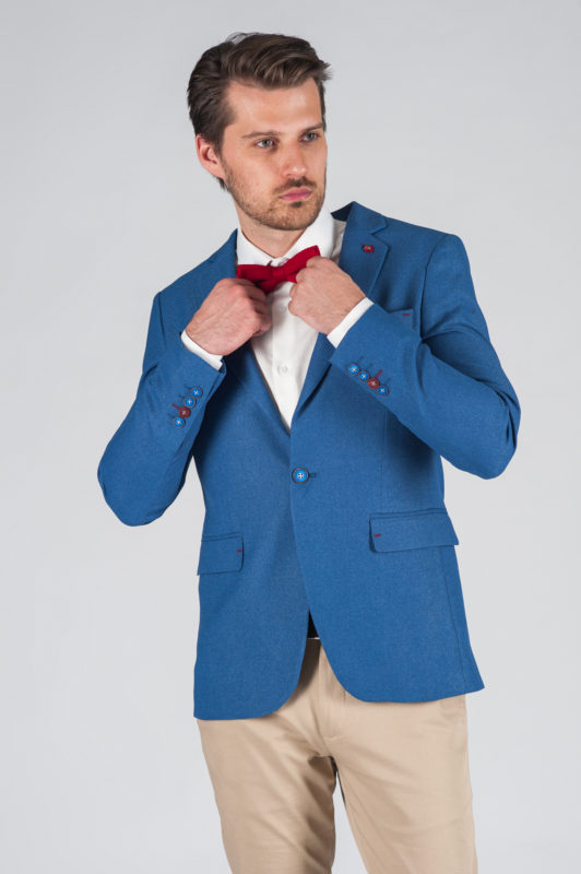 Стильный светло-синий мужской пиджак Арт.:2-017-2