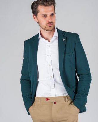 Зеленый мужской приталенный пиджак Арт.:2-021-4