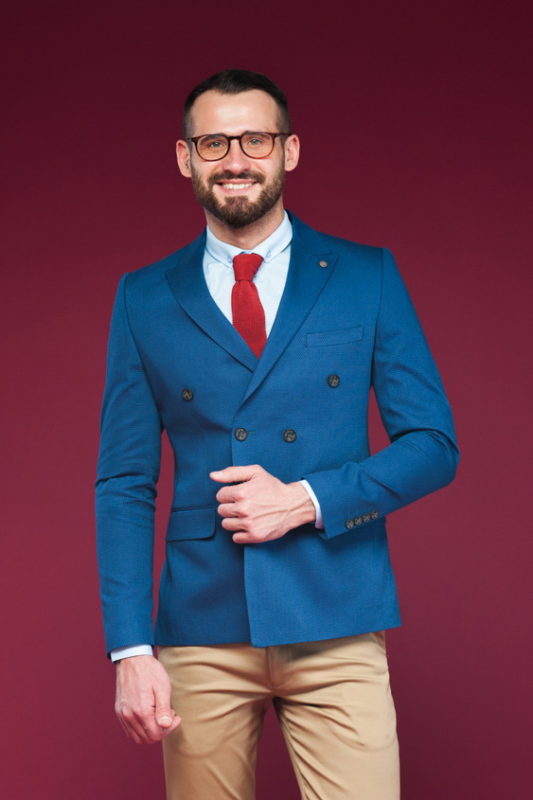 Двубортный пиджак синего цвета. Арт.:2-449-3