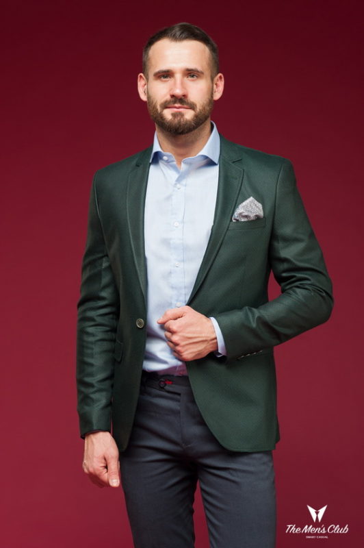 Темно-зеленый приталенный пиджак. Арт.:2-458-5