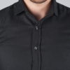 Приталенная рубашка черного цвета. Арт.:5-001-8