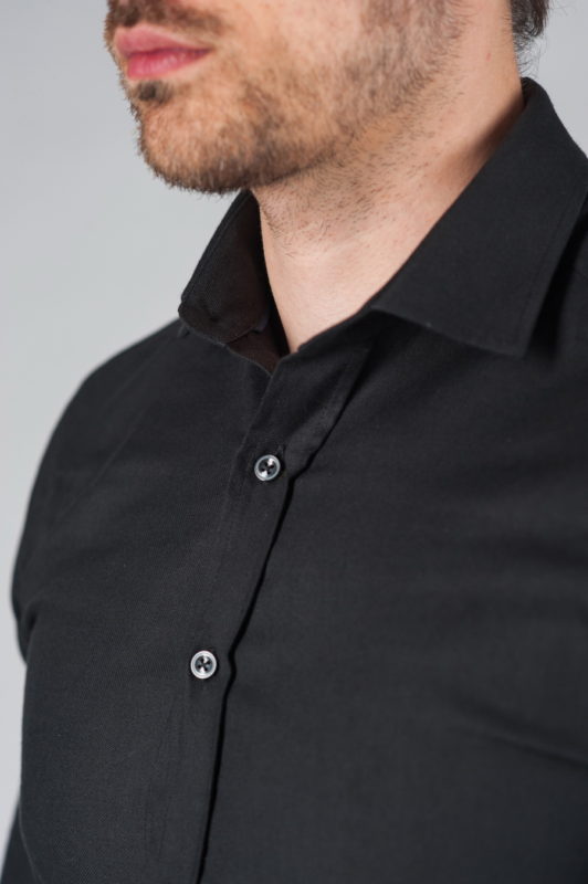 Приталенная рубашка черного цвета. Арт.:5-001-8