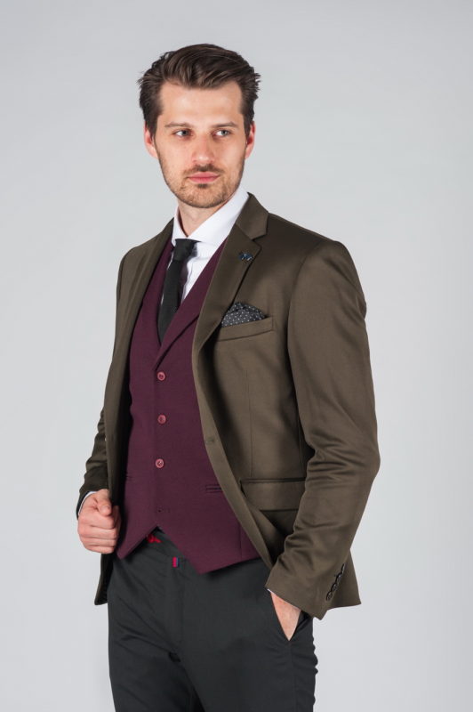 Приталенный пиджак коричневого цвета. Арт.:2-002-1