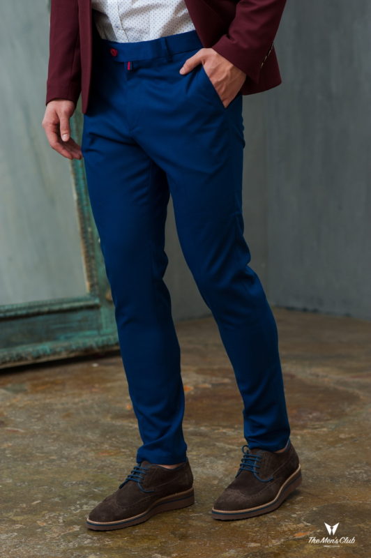 Укороченные брюки синего цвета. Арт.:6-425-3