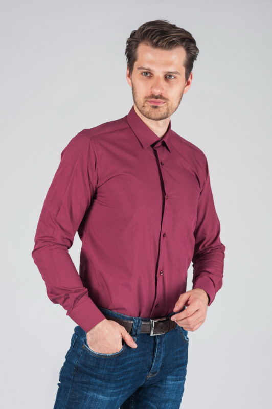 Мужская рубашка лилового цвета. Арт.:5-007-12