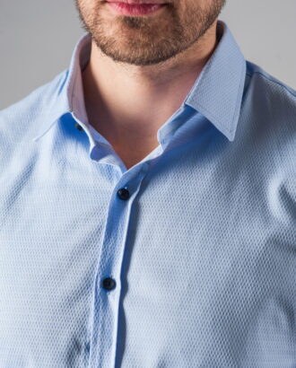 Приталенная голубая мужская рубашка. Арт.:5-315-8