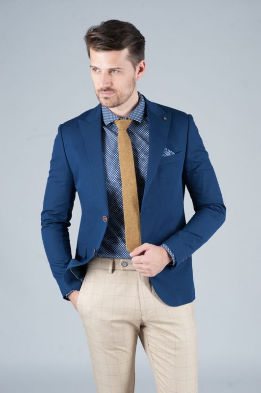 Летний пиджак без подкладки синего цвета. Арт.:2-244-8