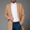 Стильное мужское пальто бежевого цвета. Арт.:1-440-6