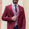 Укороченный пиджак малинового цвета. Арт.:2-418-5