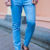 Укороченные брюки синего цвета. Арт.:6-425-3