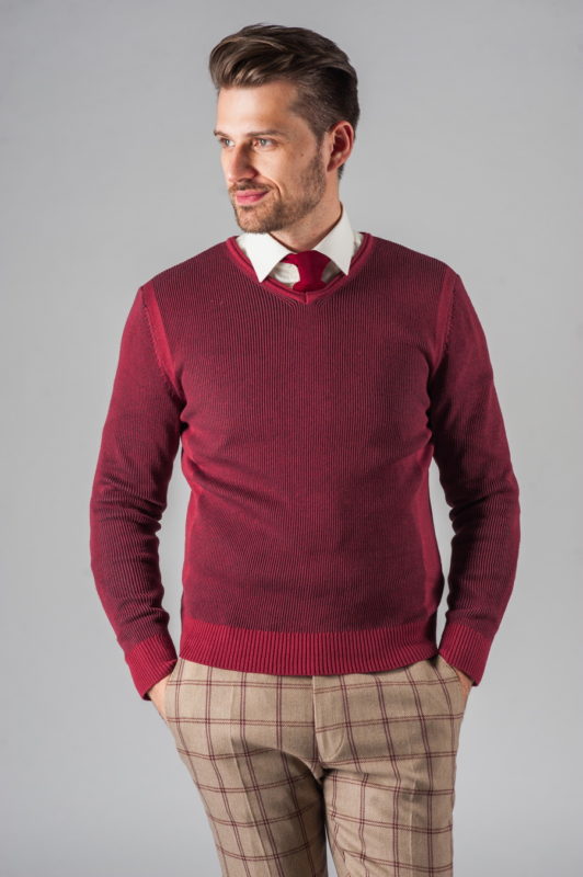 Комфортный пуловер бордового цвета. Арт.:8-264