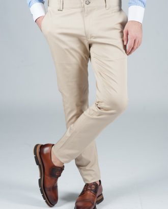 Светло-бежевые хлопковые брюки. Арт.:6-243-1