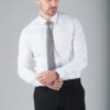 Белая приталенная рубашка с планкой. Арт.:5-270-8