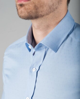 Голубая рубашка с классическим воротником. Арт.:5-282-3