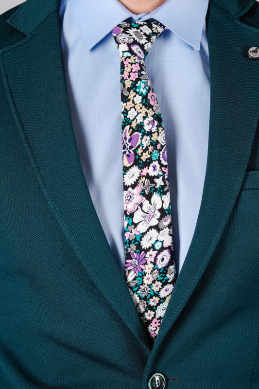 Яркий галстук с цветочным принтом. Арт.:10-44