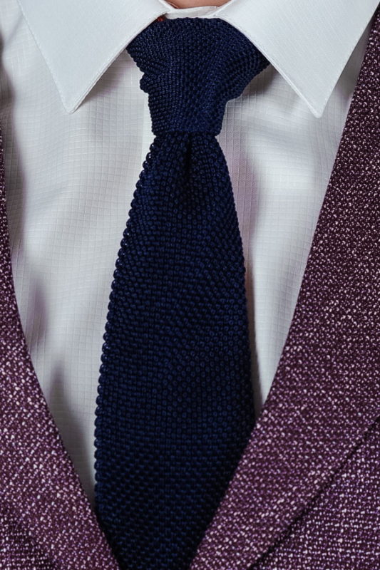 Вязанный галстук чернильного цвета. Арт.:10-48