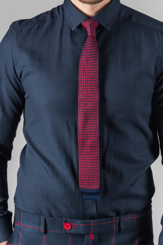 Узорчатый галстук синего и бордового цвета. Арт.:10-59