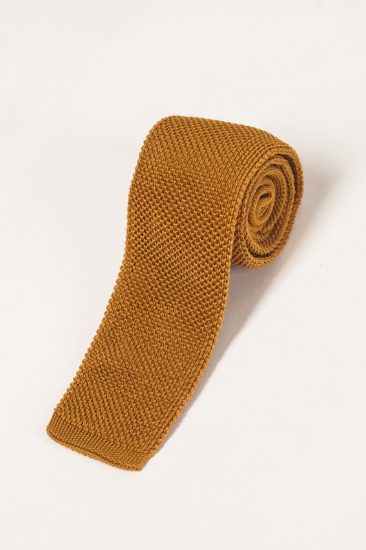 Фактурный галстук горчичного цвета. Арт.:10-34