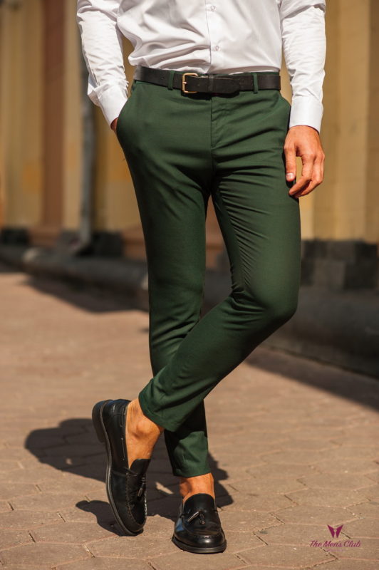 Модные мужские брюки зеленого цвета. Арт.:6-526-1