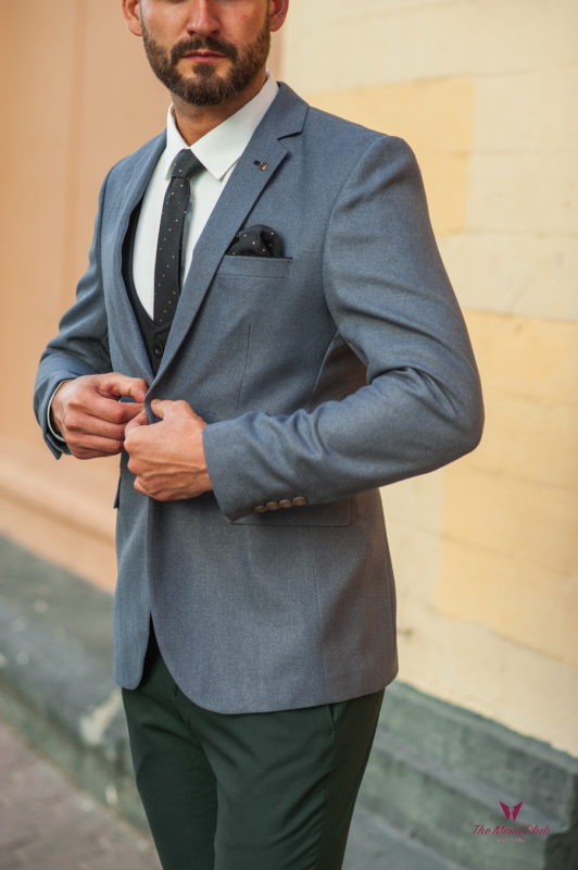 Стильный мужской пиджак серого цвета. Арт.:2-534-2