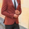 Приталенный мужской пиджак коричневого цвета. Арт.:2-538-5