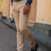 Повседневные мужские брюки бежевого цвета. Арт.:6-542-2