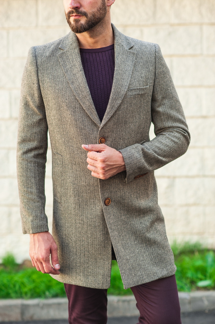 Приталенное мужское пальто серого цвета. Арт.:1-521-2 – купить в магазине мужской одежды Smartcasuals