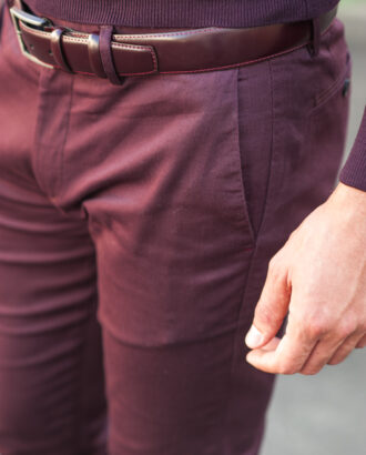 Мужские брюки бордового цвета. Арт.:6-501-2
