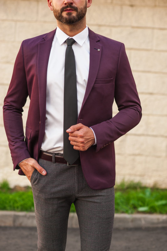 Стильный фиолетовый пиджак для мужчин. Арт.:2-503-2