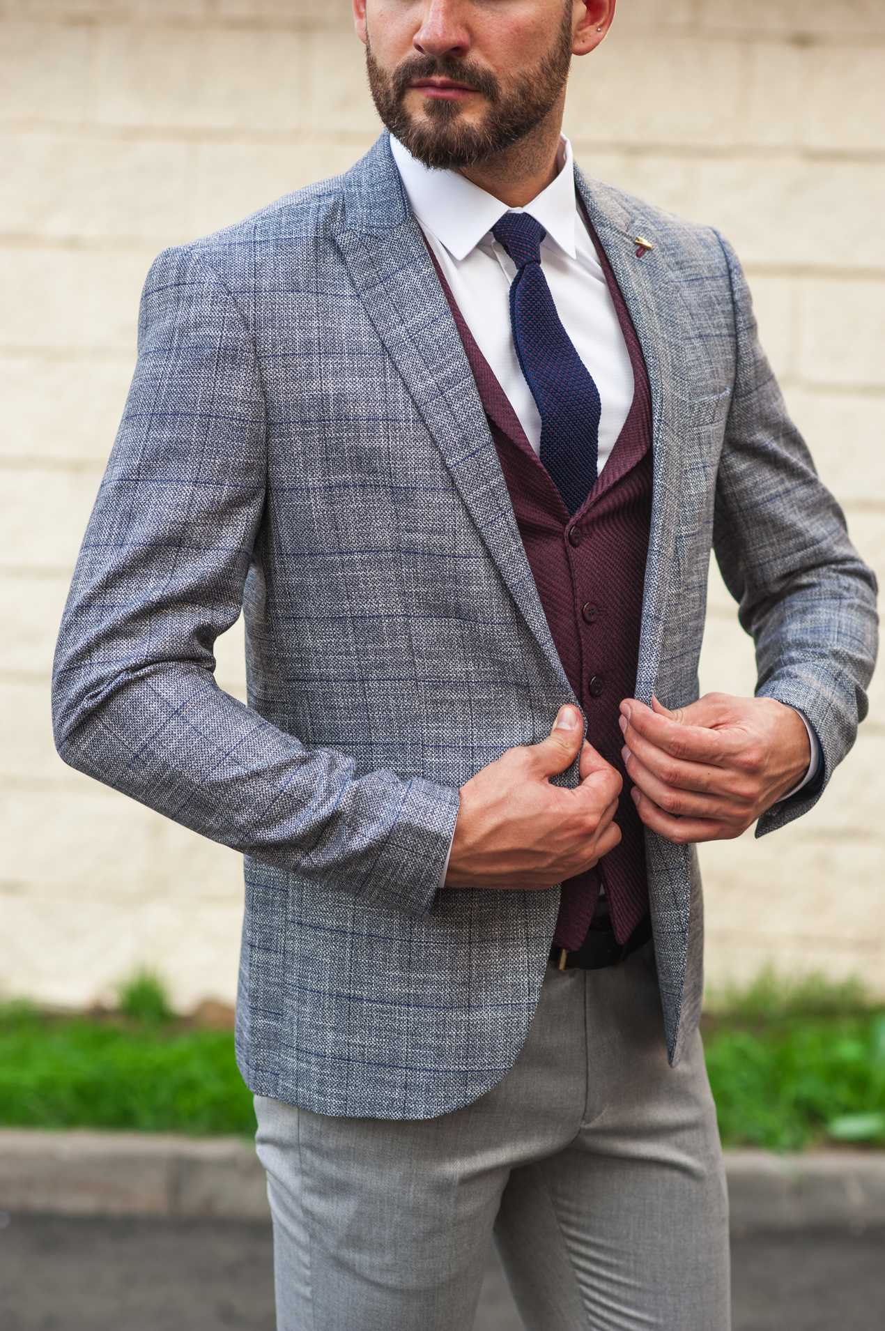 Серый пиджак мужской фото