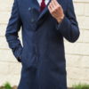 Темно-синее мужское пальто. Арт.:1-506-2