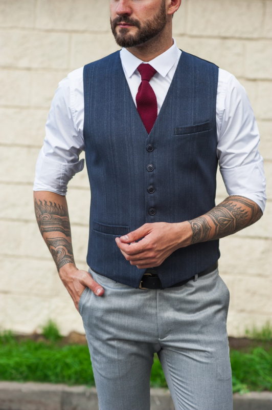 mens shirt and vest combo