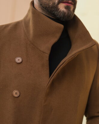 Мужское пальто горчичного цвета. Арт.:1-513-2