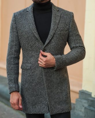 Модное пальто серого цвета . Арт.:1-514-3