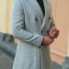 Двубортное пальто серого цвета. Арт.:1-515-3
