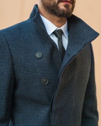 Демисезонное мужское пальто серого цвета. Арт.:1-518-2