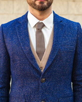 Стильное мужское пальто синего цвета. Арт.:1-571-3
