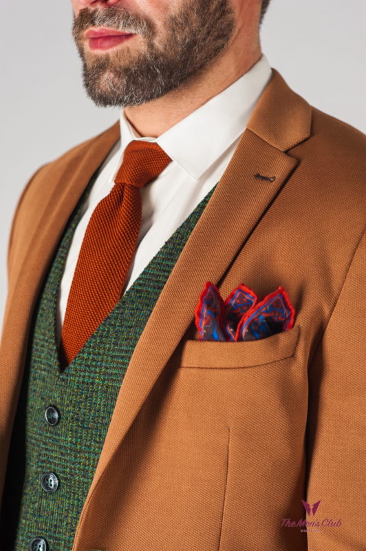Стильный мужской пиджак горчичного цвета. Арт.:2-528-2